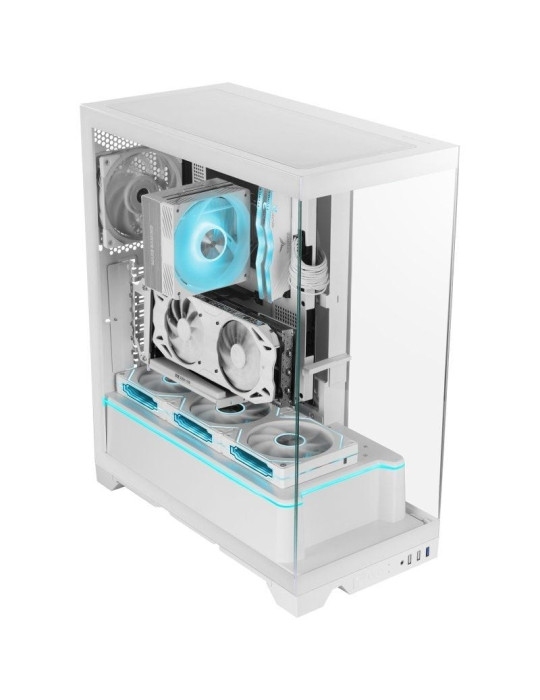 Caja Gaming Semitorre Mars Gaming MC-PRISMA/ Blanca