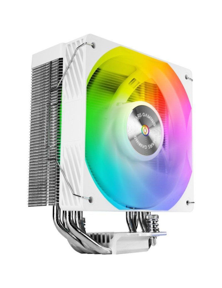 Ventilador con Disipador Mars Gaming MCPU-X4ARGB/ 12cm/ Blanco