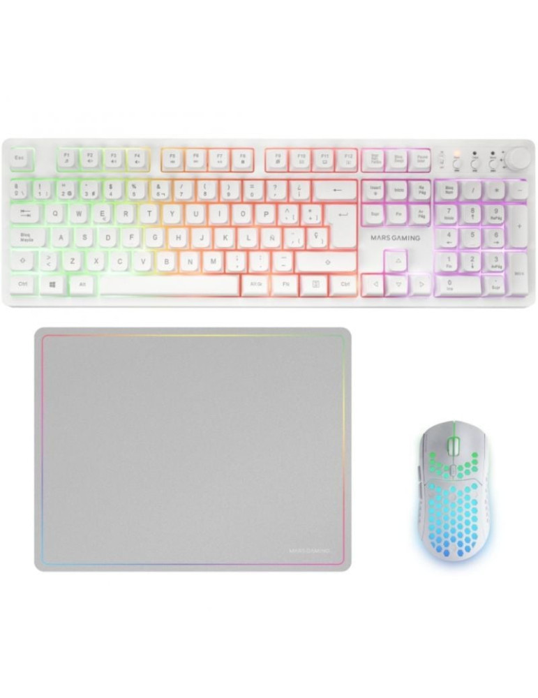 Pack Gaming Mars Gaming MCPWX/ Teclado Inalámbrico + Ratón Inalámbrico + Alfombrilla
