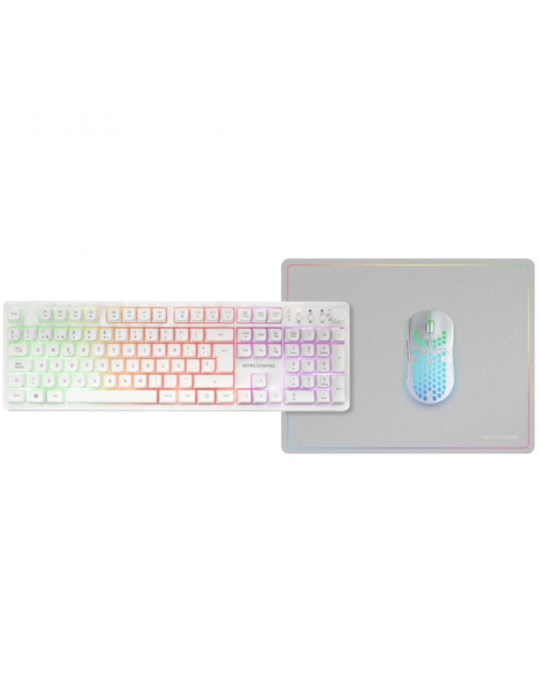 Pack Gaming Mars Gaming MCPWX/ Teclado Inalámbrico + Ratón Inalámbrico + Alfombrilla
