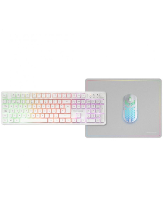 Pack Gaming Mars Gaming MCPWX/ Teclado Inalámbrico + Ratón Inalámbrico + Alfombrilla