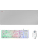 Pack Gaming Mars Gaming MCPX/ Teclado H-MECH  + Ratón Óptico + Alfombrilla/ Blanco