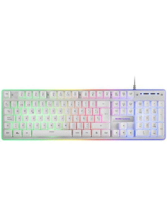 Pack Gaming Mars Gaming MCPX/ Teclado H-MECH  + Ratón Óptico + Alfombrilla/ Blanco