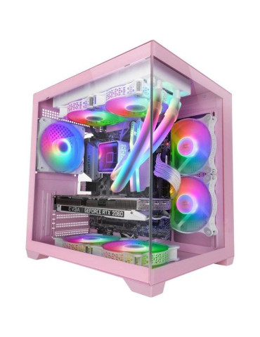 Caja Gaming Minitorre Mars Gaming MC-VIEW2/ Rosa