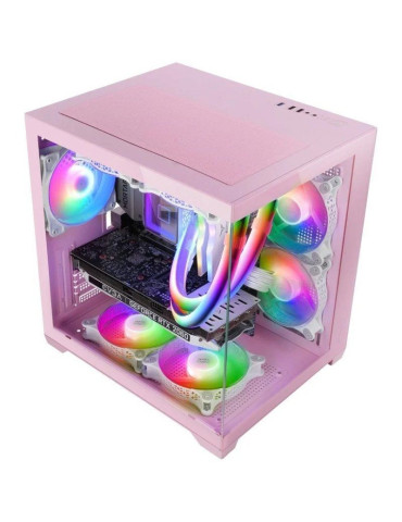 Caja Gaming Minitorre Mars Gaming MC-VIEW2/ Rosa 2