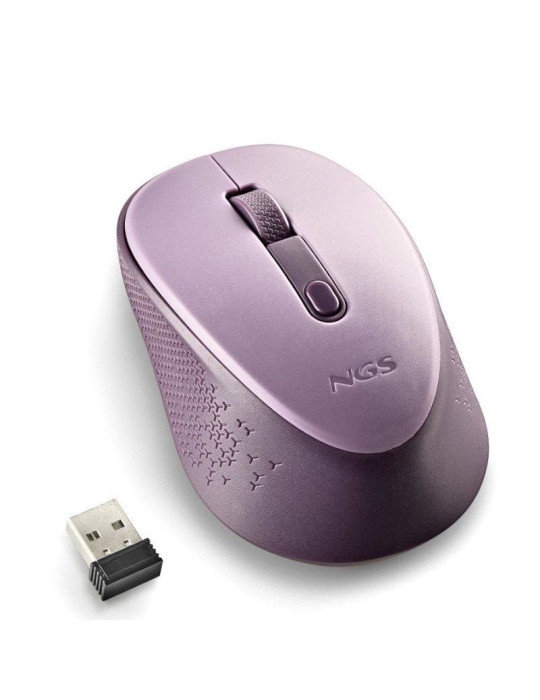 Ratón Inalámbrico NGS Dew Lilac/ Hasta 1600 DPI/ Lila