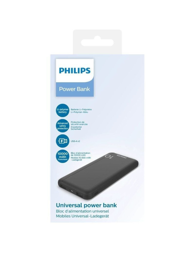 Powerbank 10000mAh Philips DLP1810NB/62/ Negra