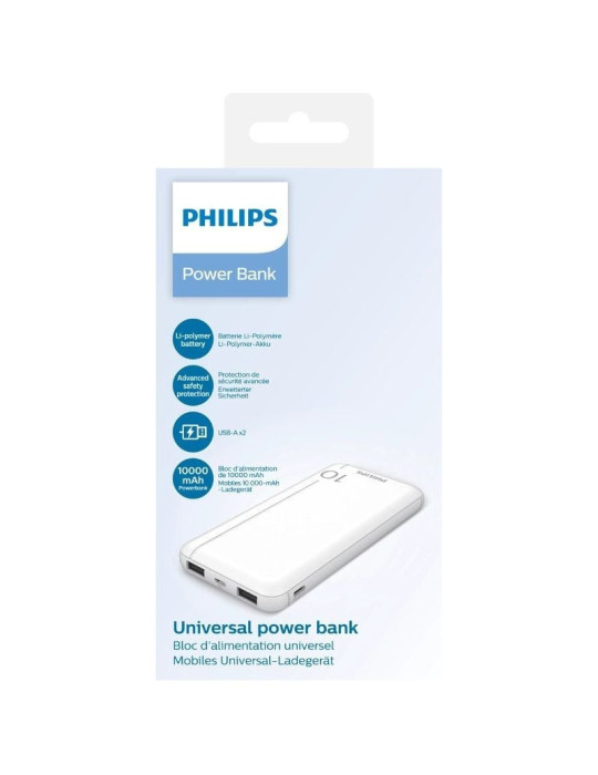 Powerbank 10000mAh Philips DLP1810NW/62/ Blanca