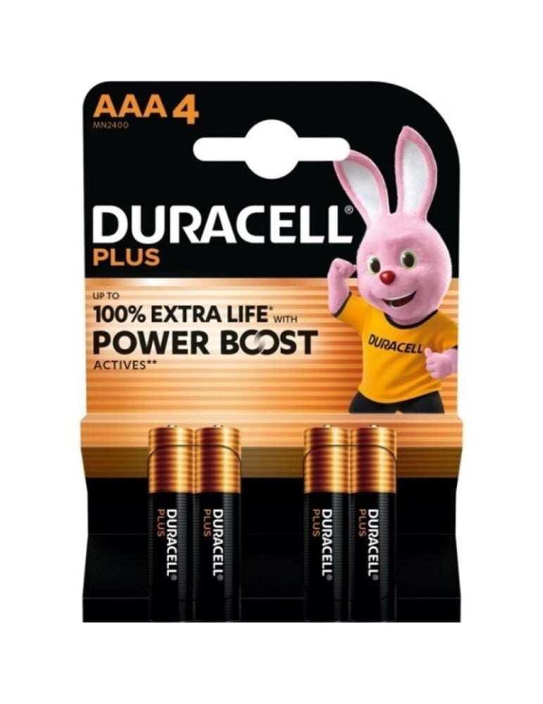 Pack de 4 Pilas AAA Duracell Plus Power Boost DPBLR3B4/ 1.5V/ Alcalinas