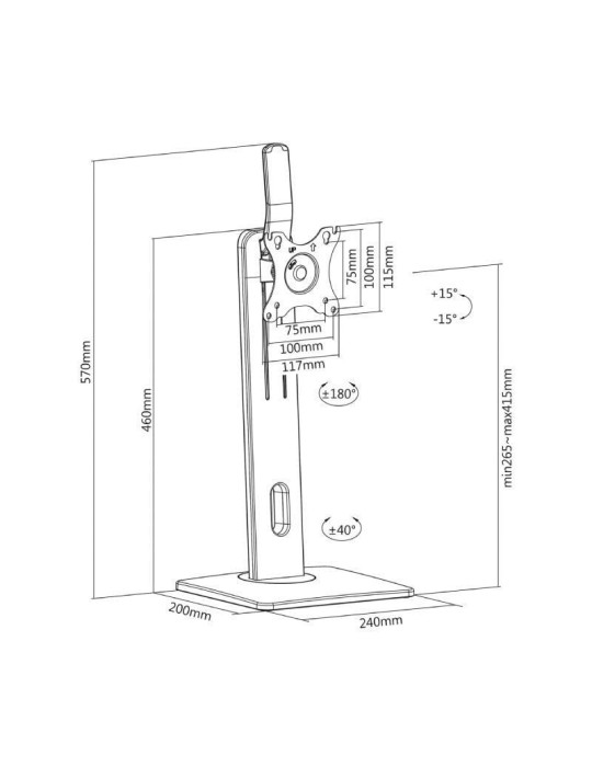 Soporte de Sobremesa para Monitor Aisens DT32TSR-063/ Giratorio/ Inclinable/ hasta 7kg