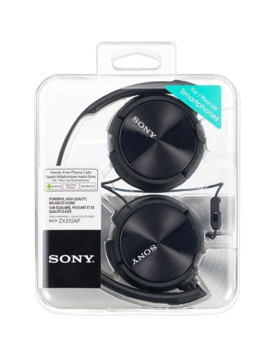 Auriculares Sony MDRZX310APB/ con Micrófono/ Jack 3.5/ Negros