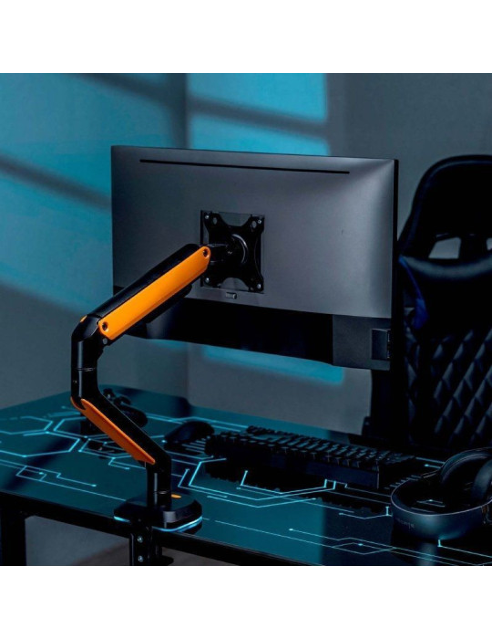 Soporte de Mesa Gaming con Contrapeso para Monitor y TV Aisens DT32TSR-249/ Giratorio/ Inclinable/ hasta 9kg/ con Iluminación RG