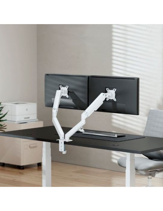 Soporte de Mesa con Contrapeso para 2 Monitores Aisens DT32TSR-439/ Giratorio/ Inclinable/ hasta 9kg
