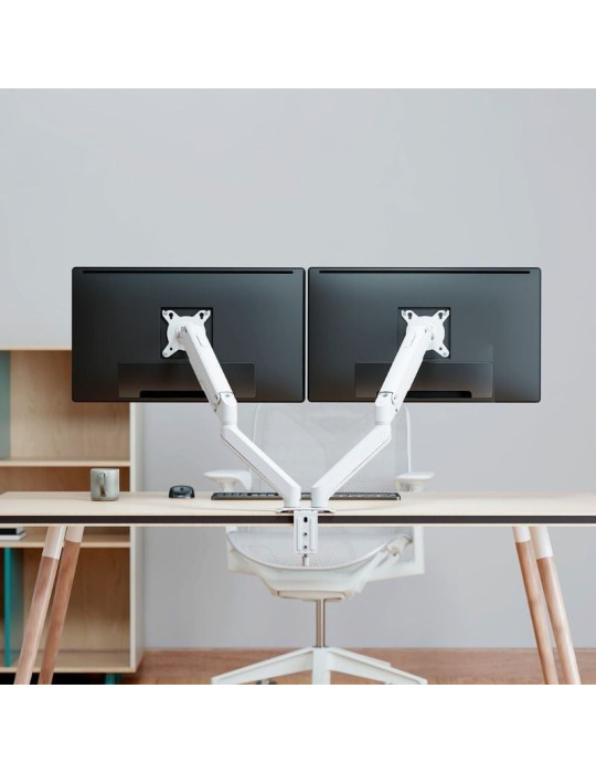 Soporte de Mesa con Contrapeso para 2 Monitores Aisens DT32TSR-439/ Giratorio/ Inclinable/ hasta 9kg
