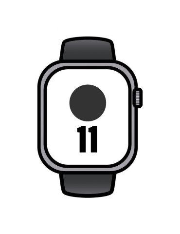 Apple Watch Series 11/ GPS/ 46mm/ Gris Espacial/ Correa Deportiva Negra (S/M)