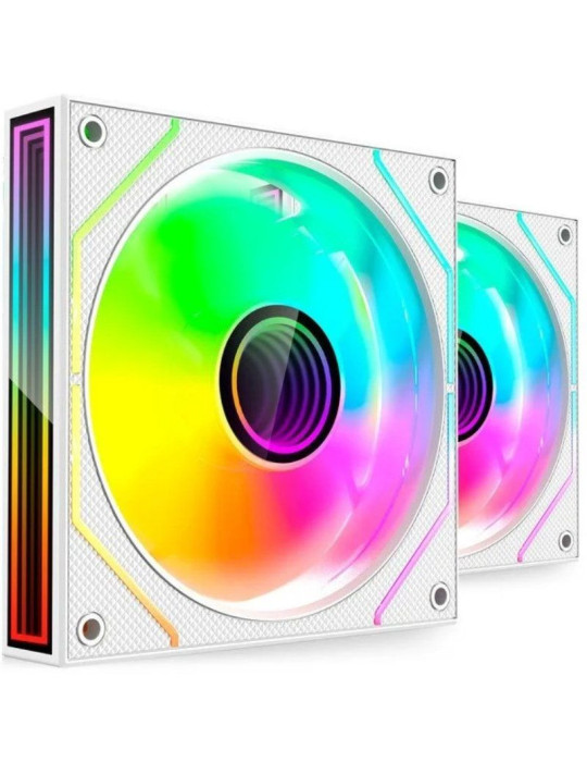 Pack 2 Ventiladores Mars Gaming MF-3DPROX2/ 12cm/ ARGB/ Blancos