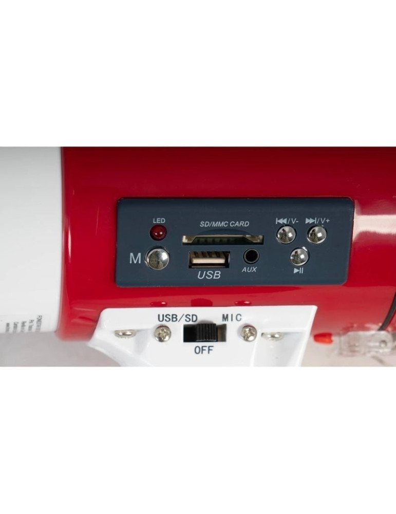 Megáfono con sirena Fonestar MF-600SGU/ 25W/ USB/ SD/ a Batería/ a Pilas/ a 12V CC