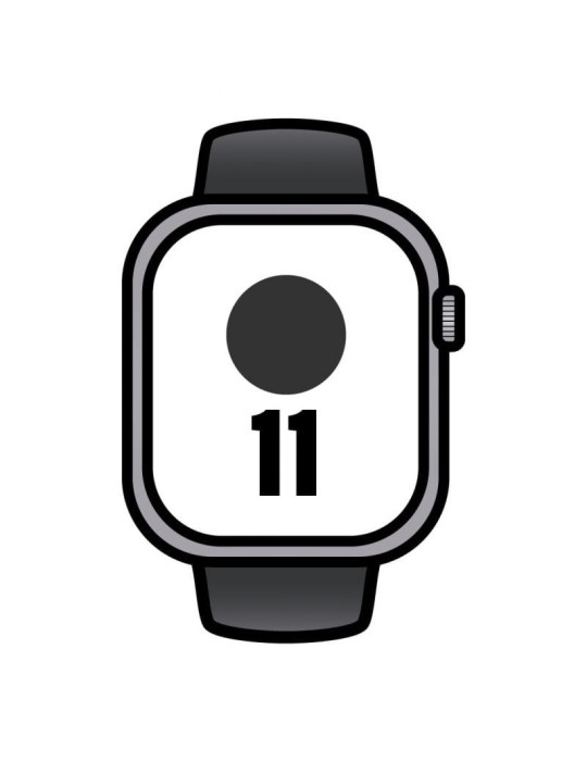 Apple Watch Series 11/ GPS/ Cellular/ 46mm/ Aluminio Gris Espacial/ Correa Deportiva Negra S/M