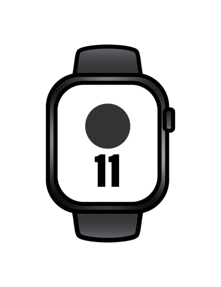 Apple Watch Series 11/ GPS/ Cellular/ 46mm/ Titanio Negro Pizarra/ Correa Deportiva Negro Pizarra S/M
