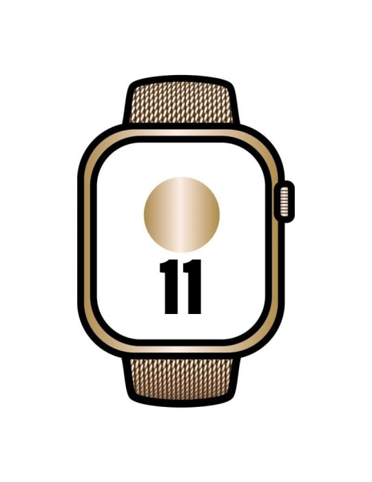 Apple Watch Series 11/ GPS/ Cellular/ 46mm/ Titanio Dorado/ Correa Milanese Dorada Loop S/M