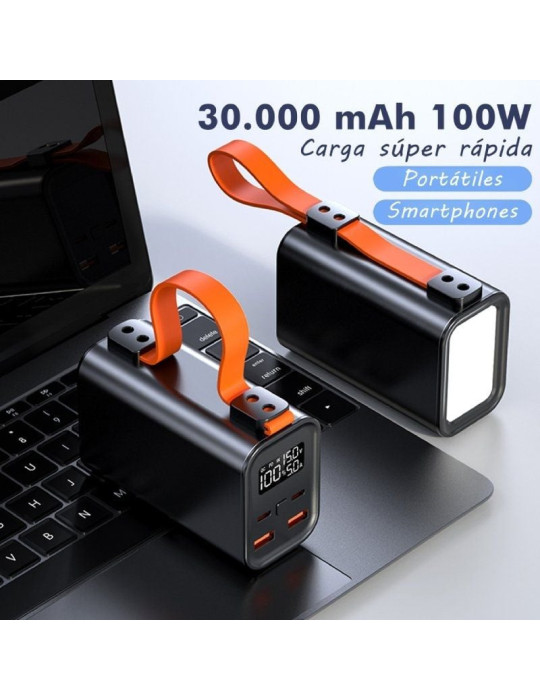 Batería Externa/Powerbank Leotec PowerBank 30000mAh PD/ 100W/ Compatible con Portátiles
