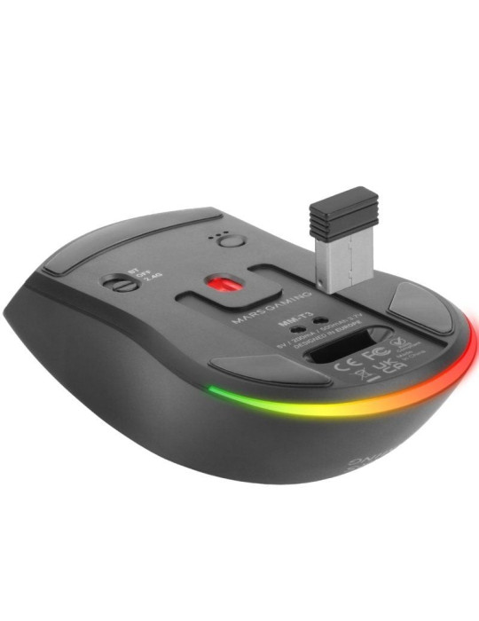 Ratón Gaming Inalámbrico Mars Gaming MM-T3/ Batería recargable/ Hasta 14400 DPI
