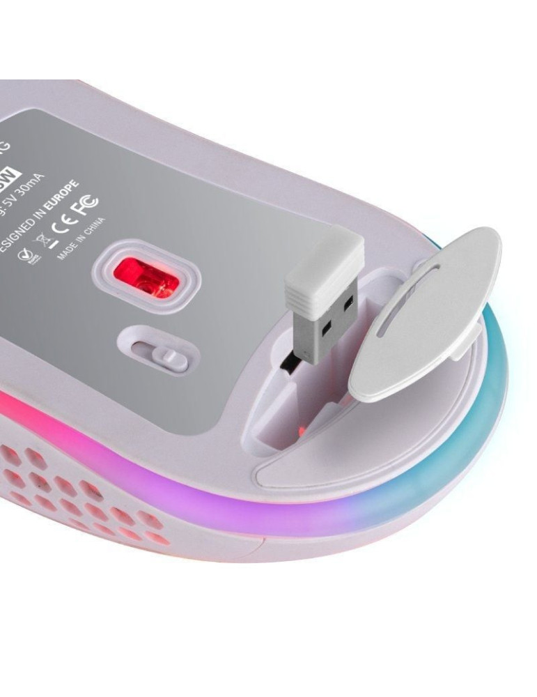 Ratón Gaming Inalámbrico Mars Gaming MMW3W/ Batería recargable/ Hasta 3200 DPI/ Blanco
