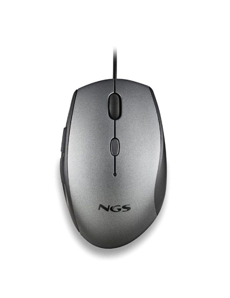 Ratón Ergonómico NGS Moth Gray/ Hasta 1600 DPI/ Gris