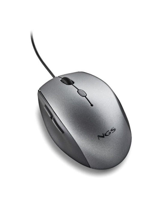 Ratón Ergonómico NGS Moth Gray/ Hasta 1600 DPI/ Gris