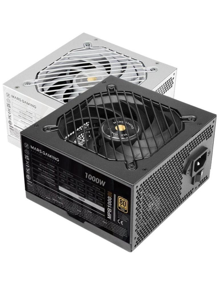Fuente de Alimentación Mars Gaming MPB1000SI/ 1000W/ Ventilador 14cm/ 80 Plus Gold