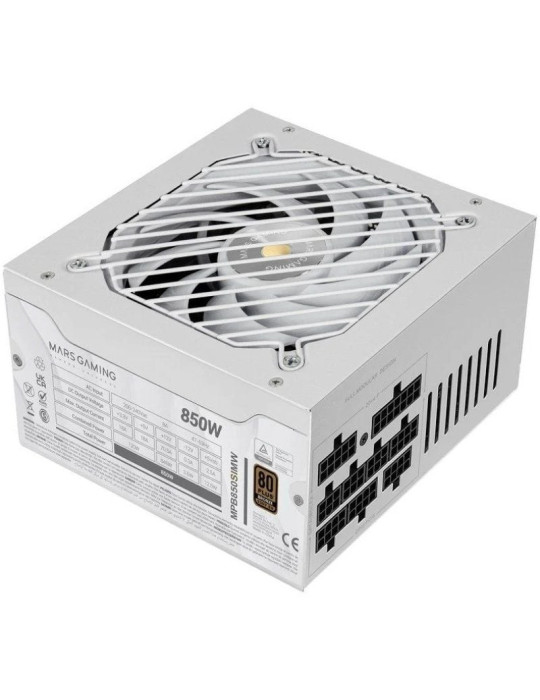 Fuente de Alimentación Mars Gaming MPB850SIM/ 850W/ Ventilador 14cm/ 80 Plus Bronze/ Blanca