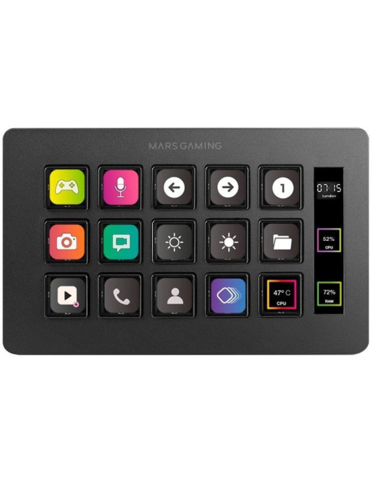 Stream Deck Slim Mars Gaming MSD-ONE/ 15 Teclas LCD/ Negro
