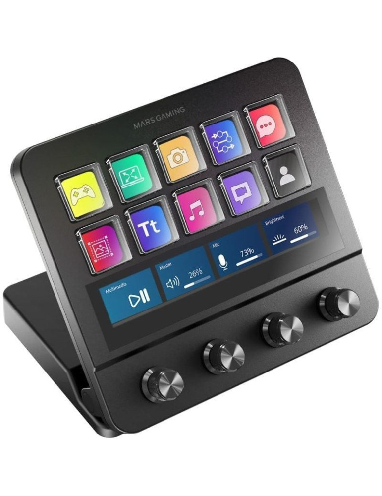 Stream Deck Mars Gaming MSD-PRO/ 10 Teclas LCD + 4 Diales Personalizables/ Negro