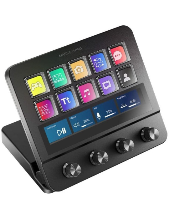 Stream Deck Mars Gaming MSD-PRO/ 10 Teclas LCD + 4 Diales Personalizables/ Negro