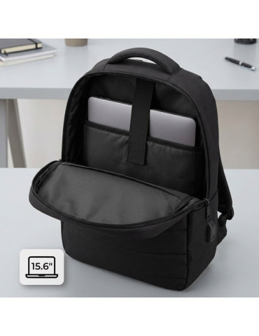 Mochila Subblim Compact Backpack 15L para Portátiles hasta 15.6"/ Repelente al agua/ Cinta para Trolley/ Negra 2