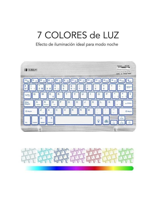 Teclado Compacto Inalámbrico Subblim Smart Backlit/ Plata