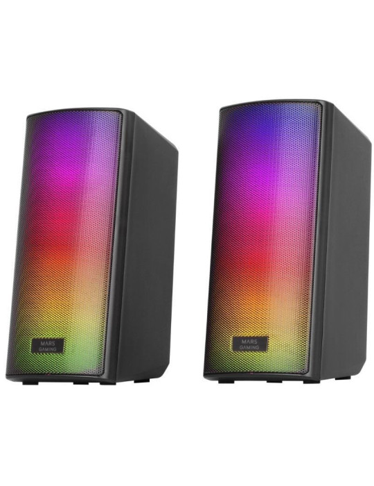 Altavoces con Bluetooth Mars Gaming MSRGB2/ 15W/ 2.0/ Negros
