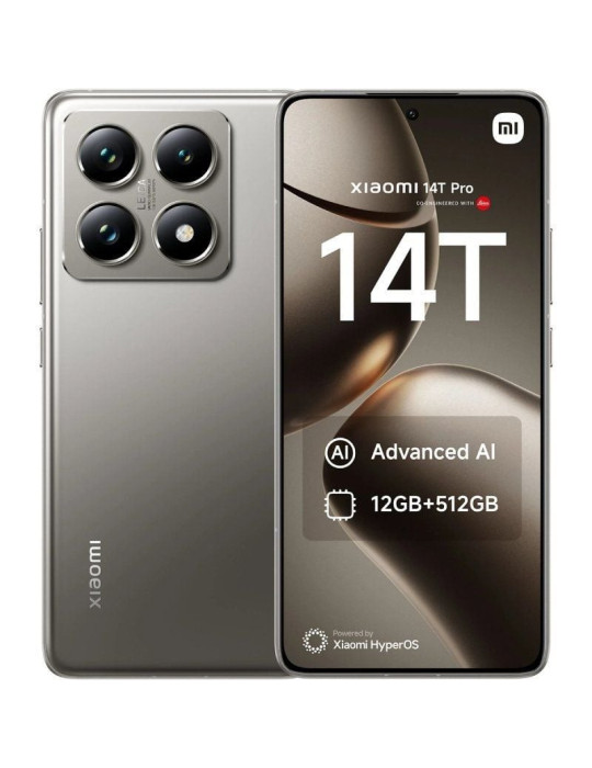 Smartphone Xiaomi 14T Pro 12GB/ 512GB/ 6.67"/ 5G/ Gris Titanio