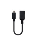 Cable USB 3.1 Nanocable 10.01.4201/ USB Tipo-C Macho - USB Hembra/ 15cm/ Negro