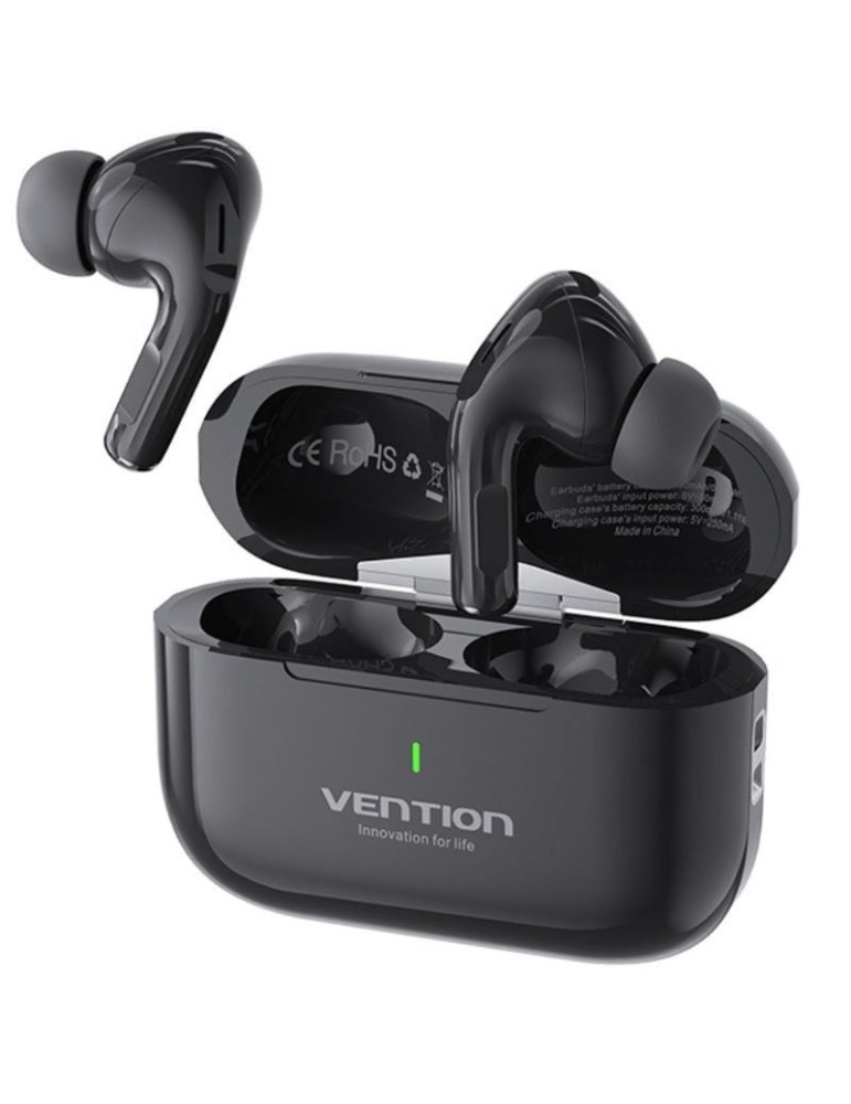 Auriculares Bluetooth Vention Echo Lite E11 con estuche de carga/ Autonomía 6h/ Negros