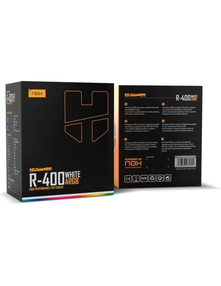 Ventilador con Disipador Nox Hummer R-400 ARGB/ 12cm