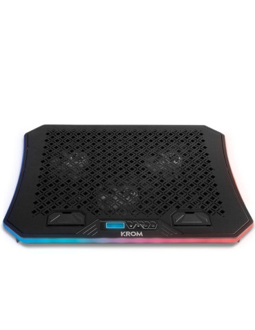 Soporte Refrigerante Krom Kooler para Portátiles hasta 19"/ Iluminación LED