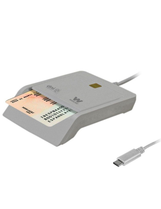 Lector de DNI y Tarjetas Woxter PE26-198/ USB Tipo-C/ Blanco