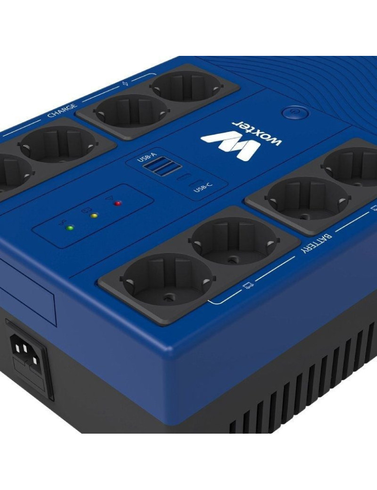 SAI Línea Interactiva Woxter Multibase UPS 800 VA/ 800VA-480W/ 8 Salidas/ Formato Torre