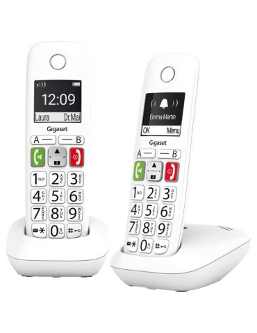 Teléfono Inalámbrico Gigaset E290/ Pack DUO/ Blanco