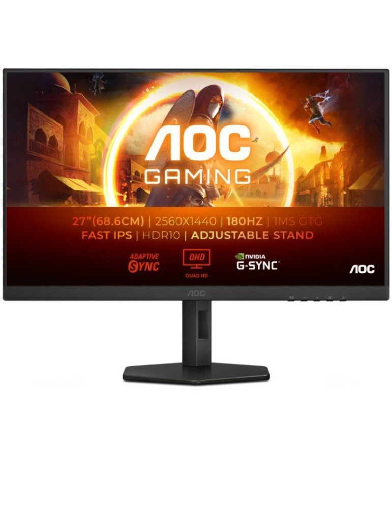 Monitor Gaming AOC Q27G4XF 27"/ QHD/ 0.5ms/ 180Hz/ IPS/ Regulable en altura/ Negro
