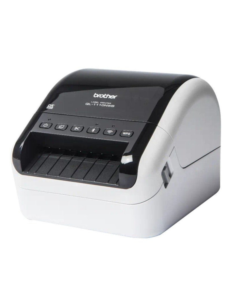 Impresora de Etiquetas Brother QL-1110NWBC/ Térmica/ Ancho etiqueta 103mm/ USB-WIFI-Bluetooth-Ethernet/ Blanca y Negra