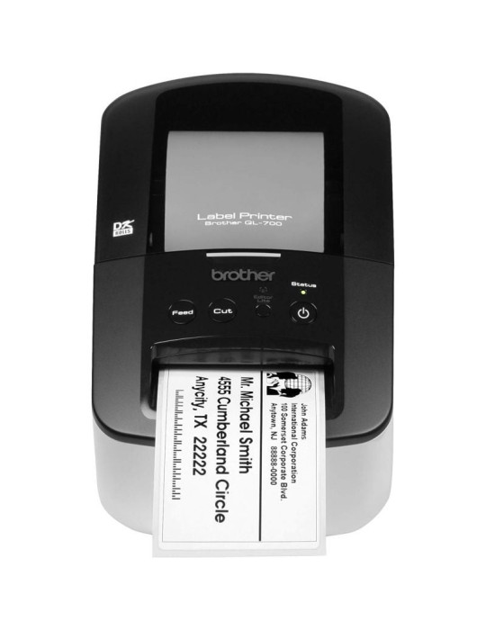 Impresora de Etiquetas Brother QL-700/ Térmica/ Ancho etiqueta 62mm/ USB/ Blanca y Negra