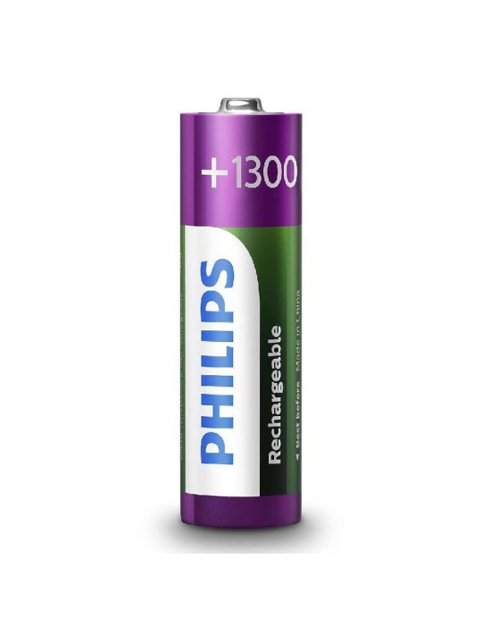 Pack de 4 Pilas AA Philips R6B4A130/10/ 1.2V/ Recargables