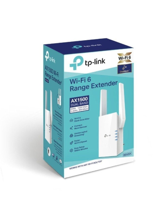 Repetidor Inalámbrico TP-Link RE505X/ WiFi 6/ 1500Mbps/ 2 Antenas